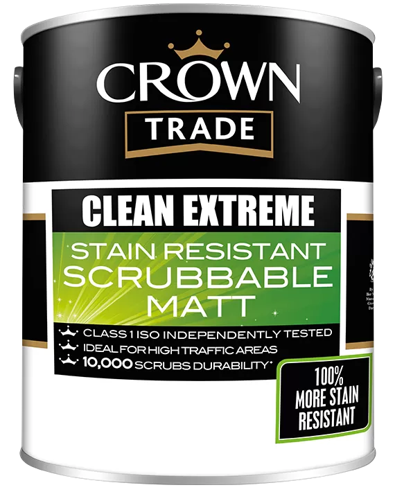 Crown Trade Clean Extreme Stain Resistant Matt - White