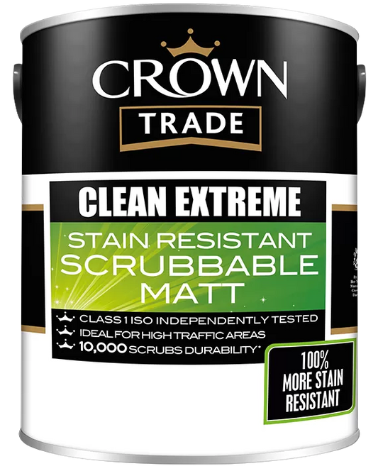 Crown Trade Clean Extreme Stain Resistant Matt - White