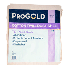 Pro Gold Triple Pack Cotton Twill Dust Sheet
